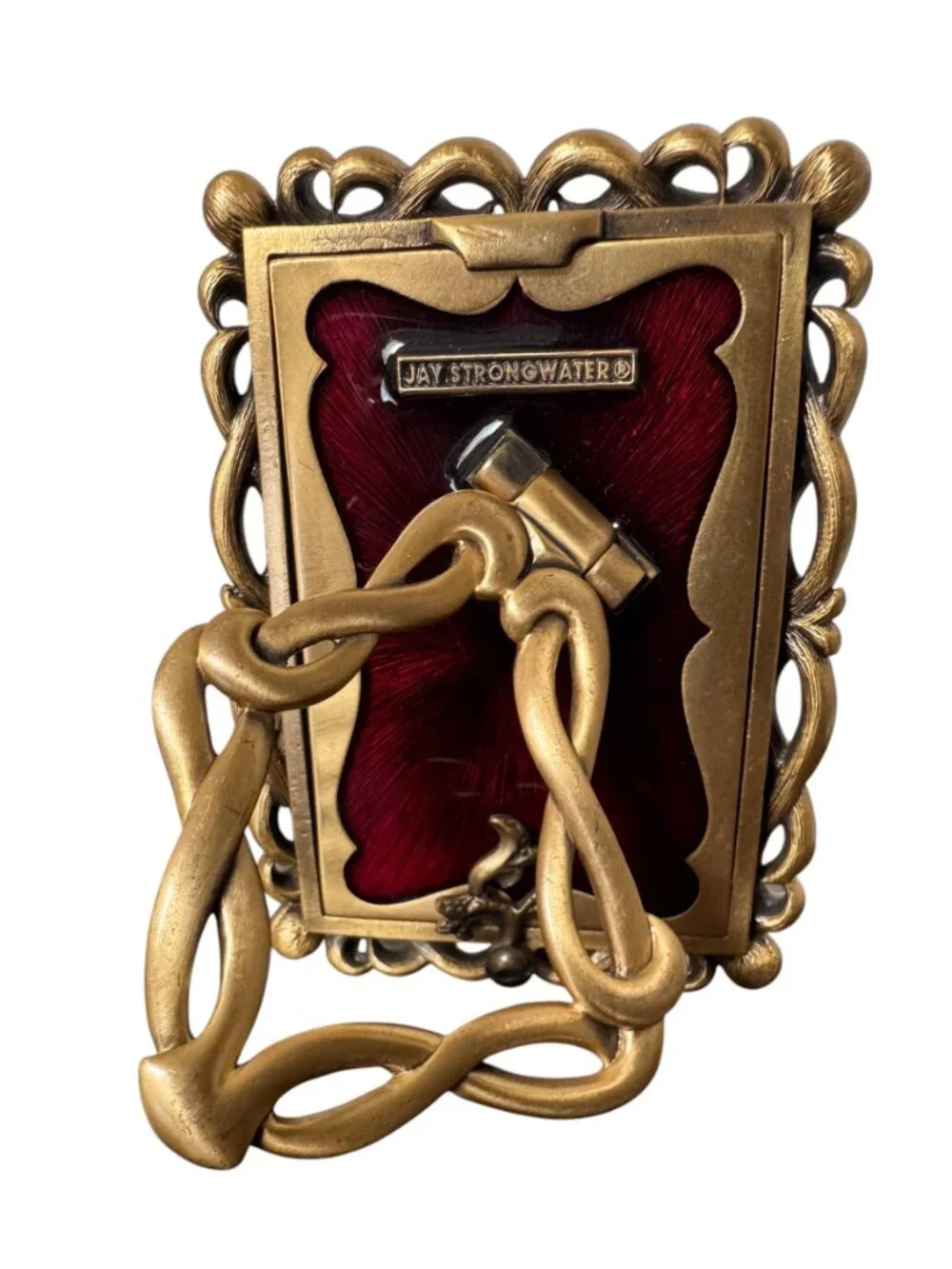 Jay Strongwater Jewel Braid Frame, Pewter Gold Plated Enamel Swarovski Crystal